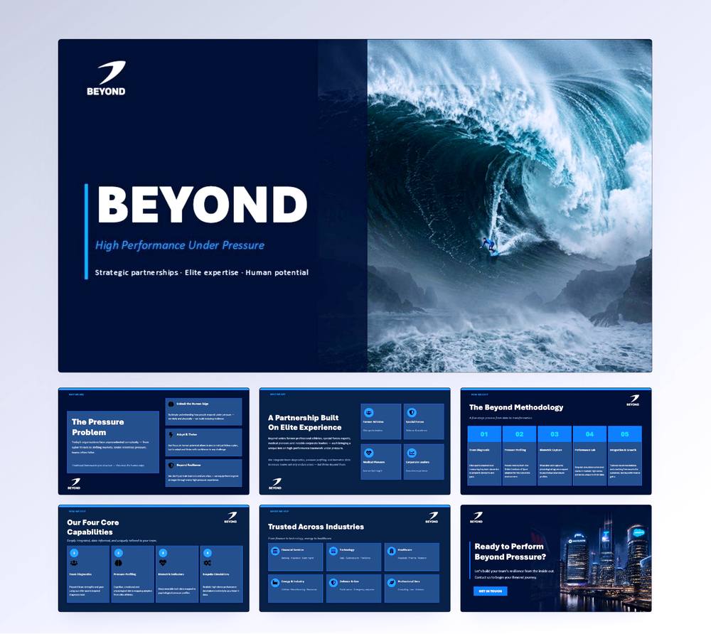 Corporate presentation deck slide layouts