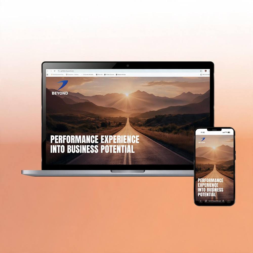 Corporate performance brand website mockup