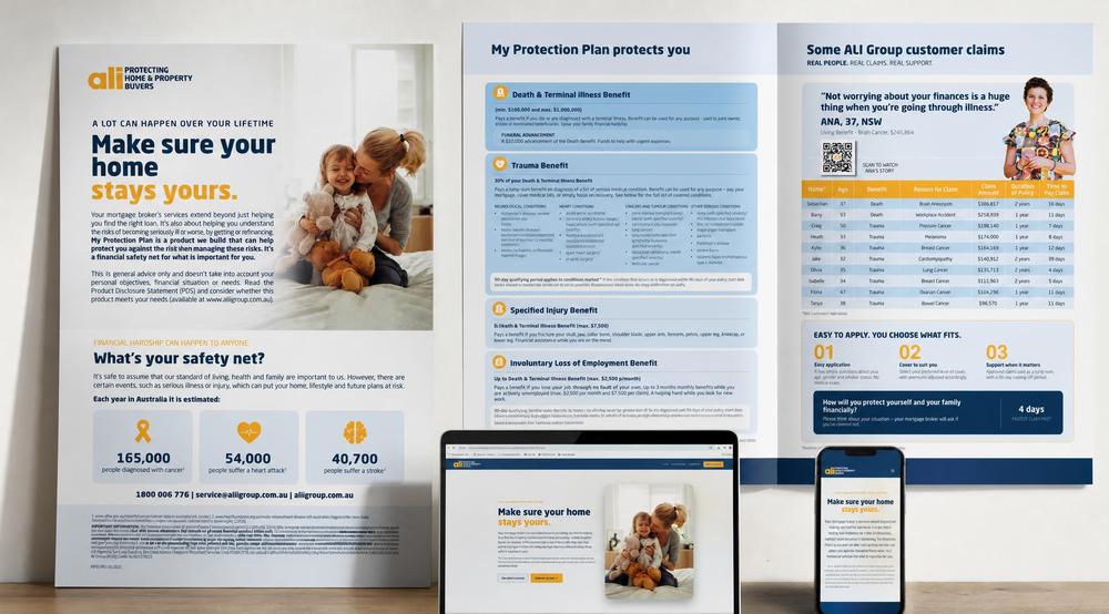Elevated brand brochure mockup across print, desktop and mobile