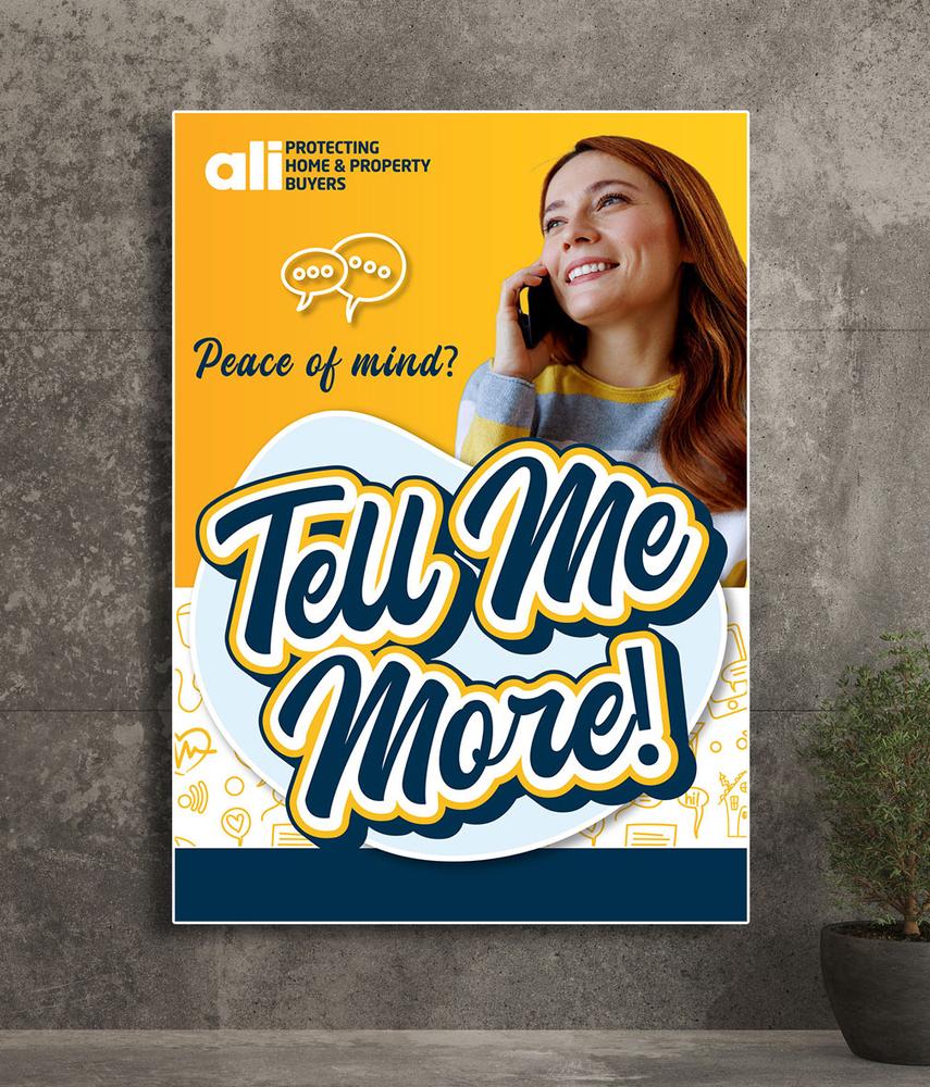 ALI Group Tell Me More campaign poster mockup