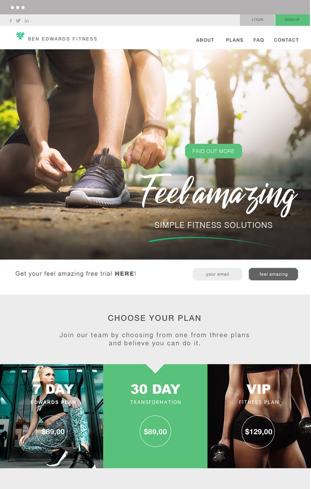 Fitness brand website homepage design