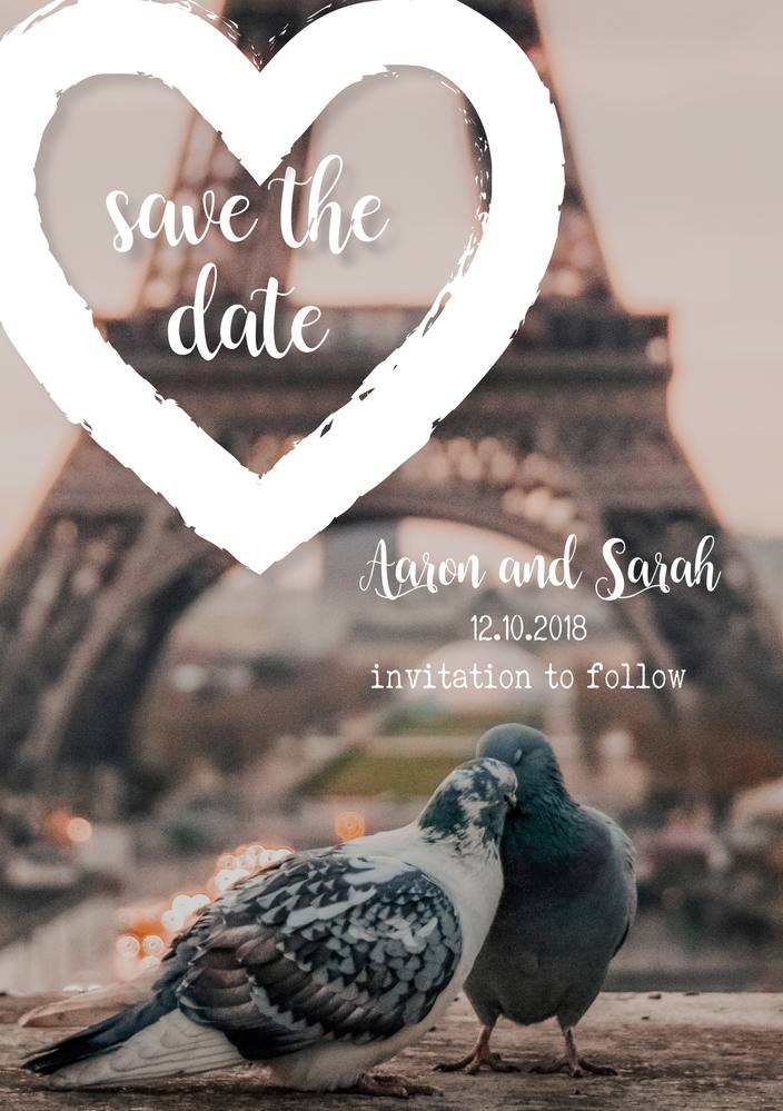 Save the date wedding stationery design