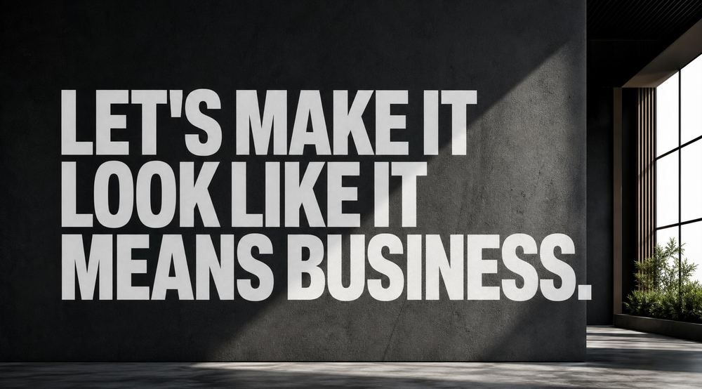 Let's make it look like it means business, wall lettering